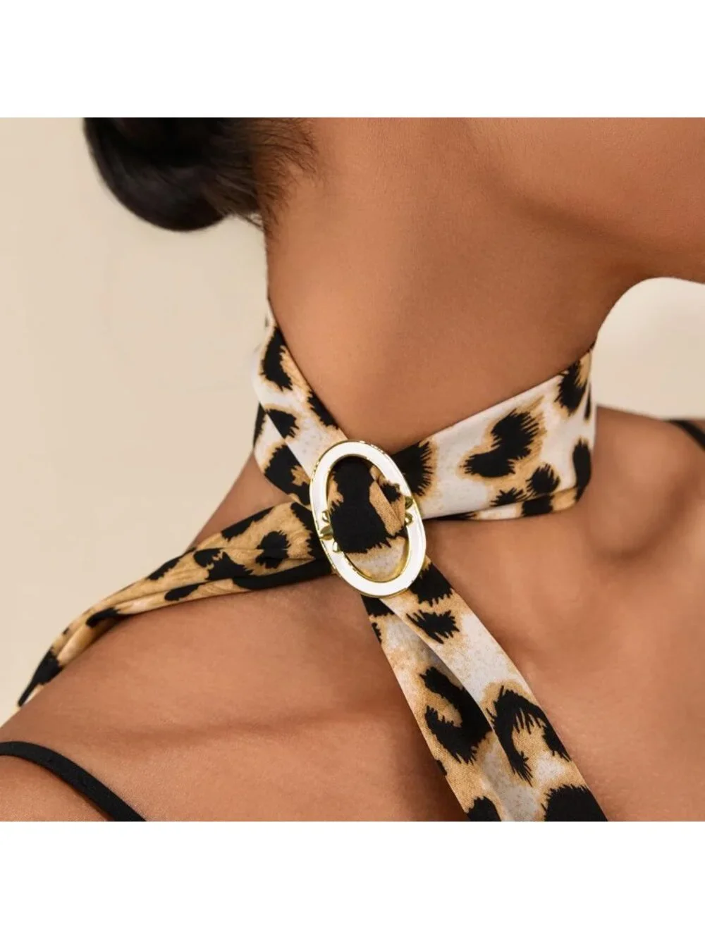 Elegant Oval Silk Scarf Ring, 18K Gold Plated Accessory for Women